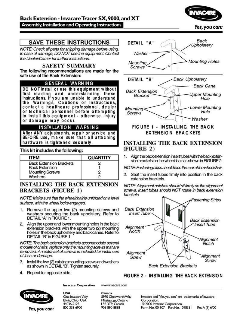 Invacare Tracer 9000 User manual