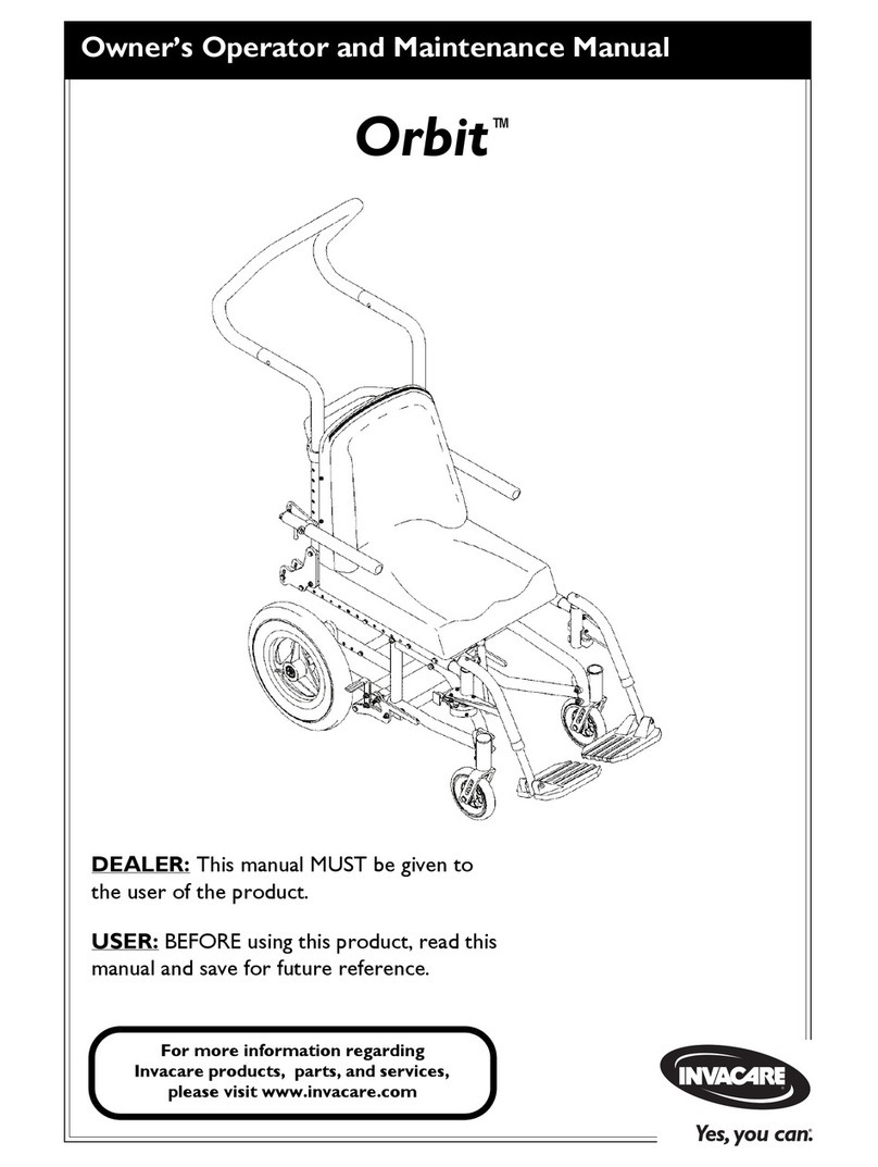 Invacare Orbit 1073955 Owners operating & maintenance manual Invacare Orbit 1073955 Owners operating & maintenance manual