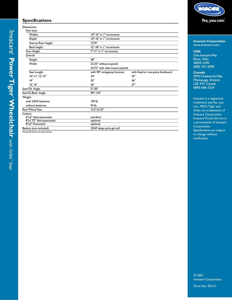 Invacare Power Tiger User manual Invacare Power Tiger User manual