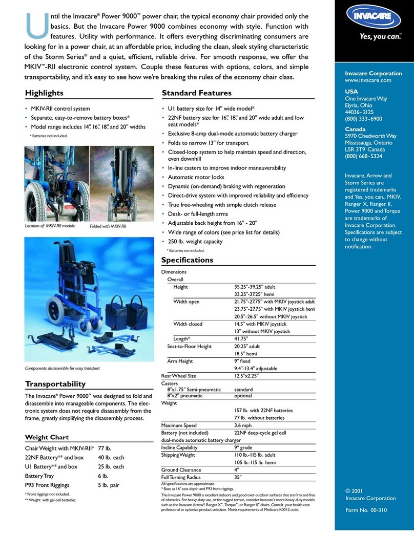 Invacare Power 9000 User manual