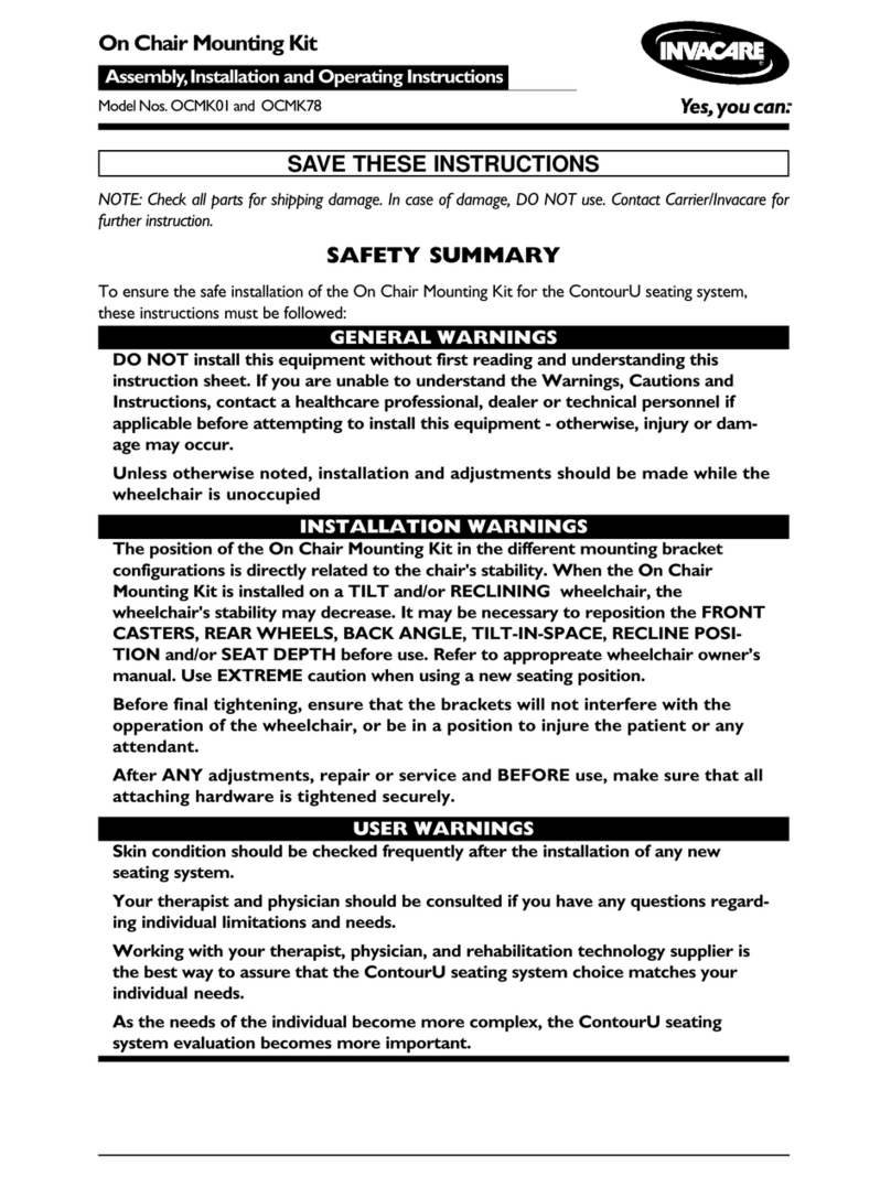 Invacare OCMK01 Assembly instructions Invacare OCMK01 Assembly instructions