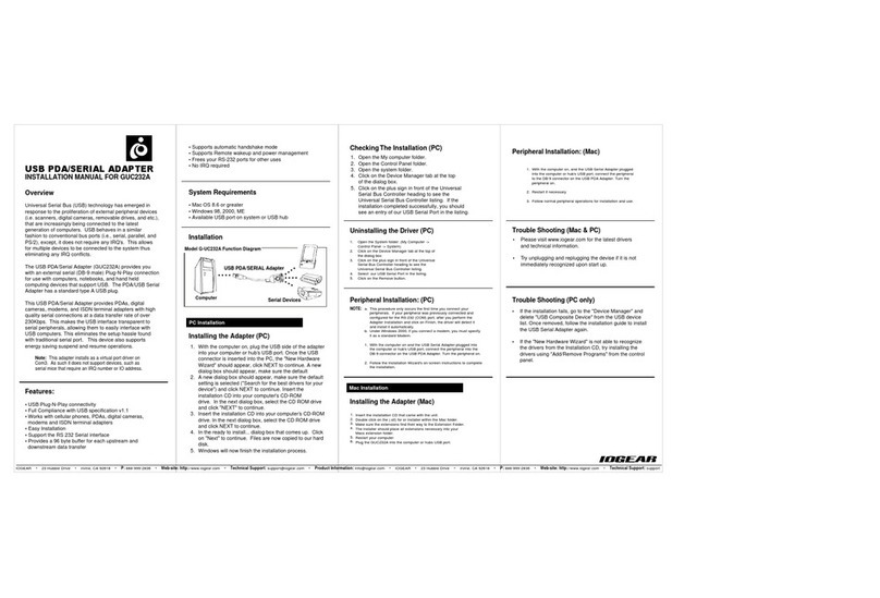 IOGear GUC232A User manual