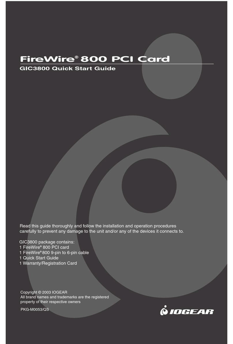 IOGear FireWire 800 GIC3800  GIC3800 GIC3800 User manual