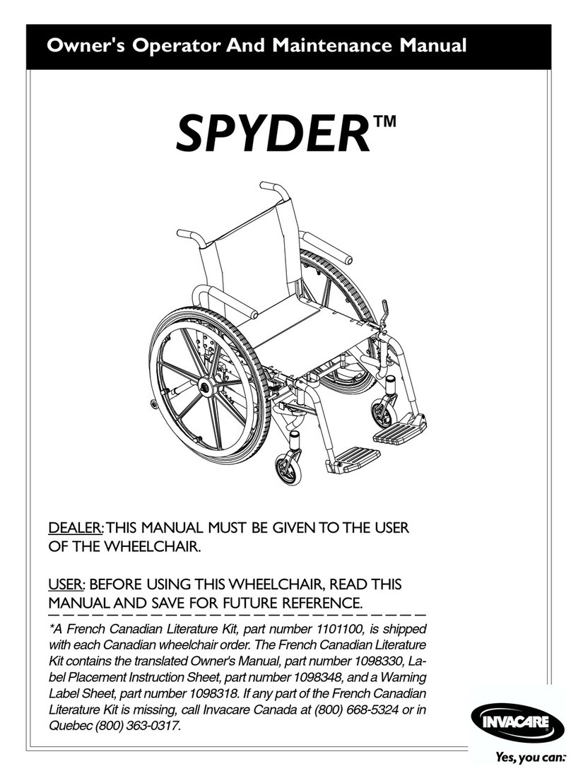 Invacare Spyder 1097049 Installation instructions