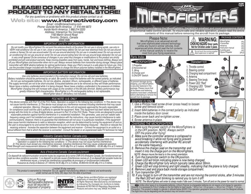 INTERACTIVE TOY CONCEPTS Model Vehicle User manual