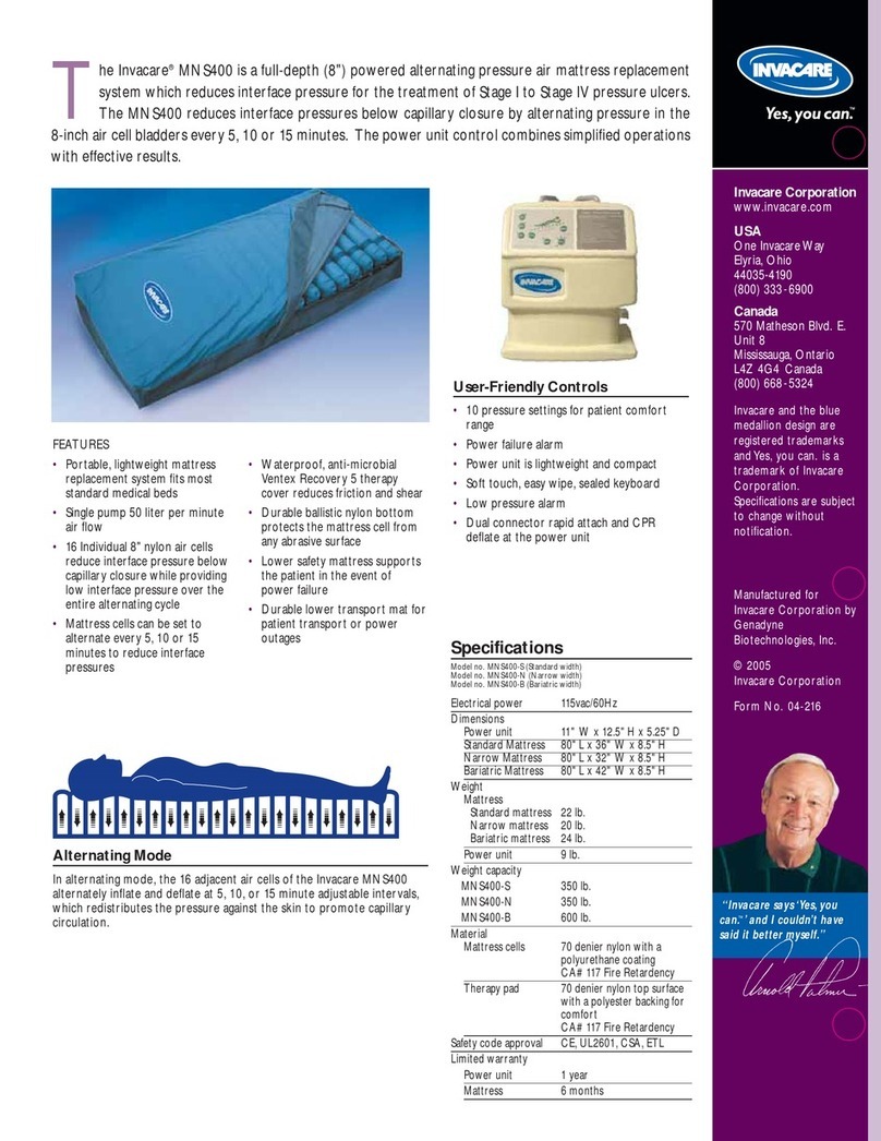 Invacare Alternating Pressure Air Mattress MNS400-B User manual