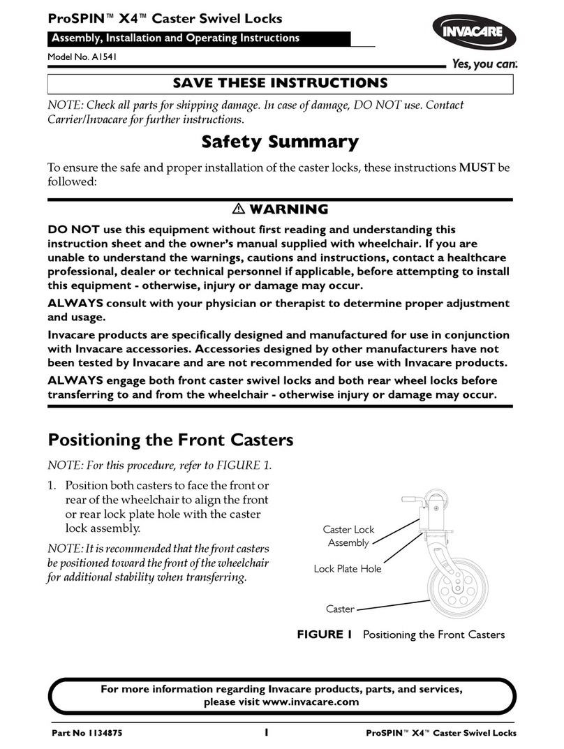 Invacare ProSPIN X4 Assembly, installation and operating instructions