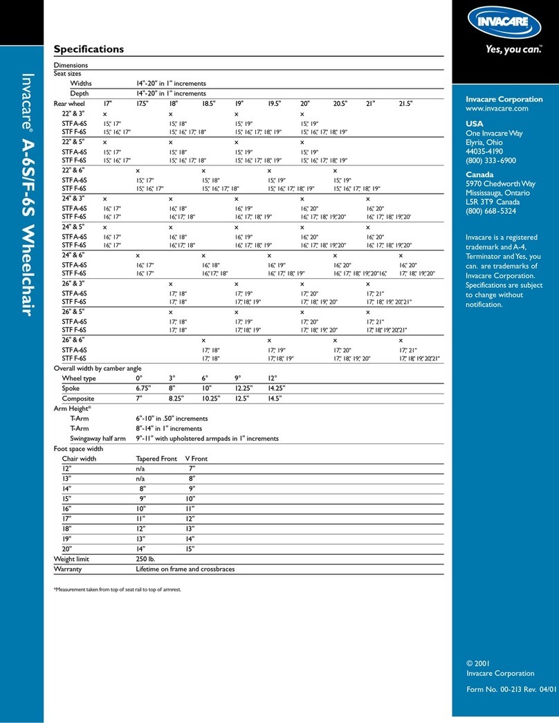 Invacare A-6S User manual