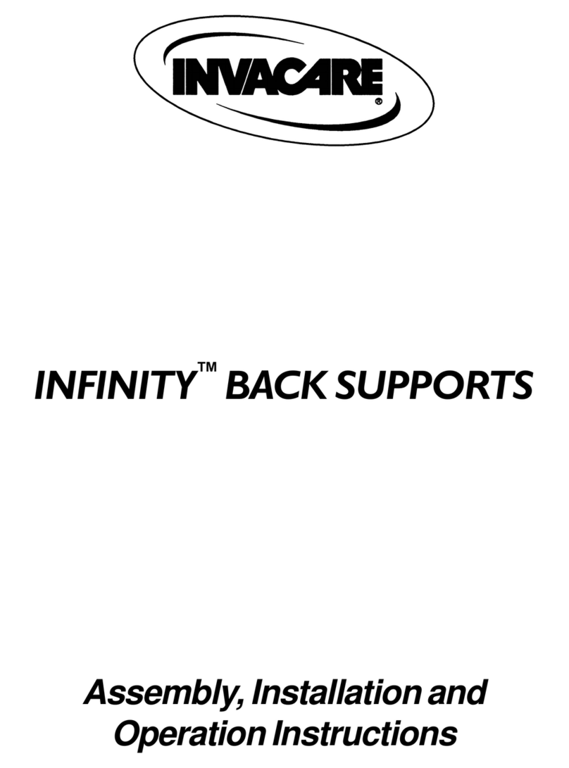 Invacare Infinity Back Support Installation & operating instructions