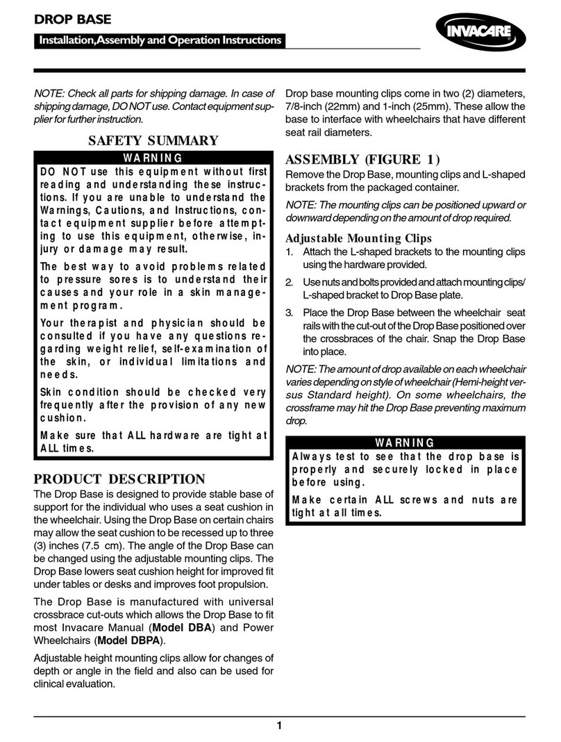 Invacare DBA Parts list manual