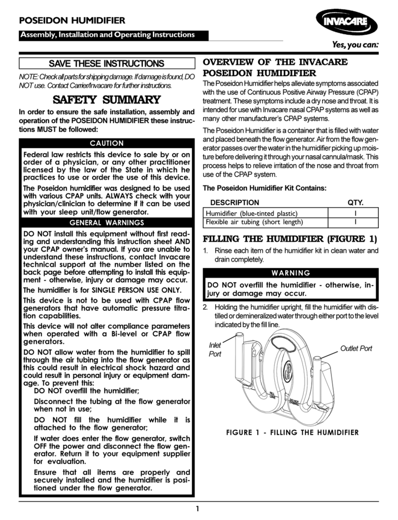 Invacare Poseidon Installation and operating instructions