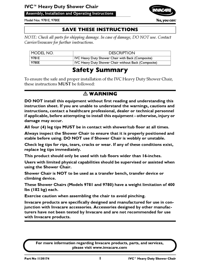 Invacare I-Fit 9780E Assembly, installation and operating instructions