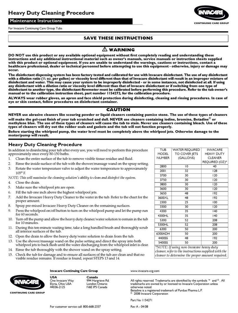 Invacare 3750 Maintenance instructions