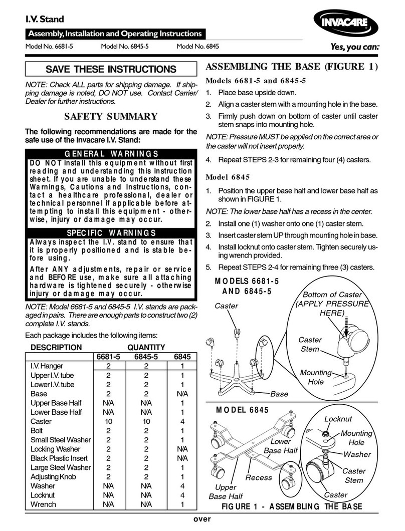 Invacare 6681-5 Assembly, installation and operating instructions