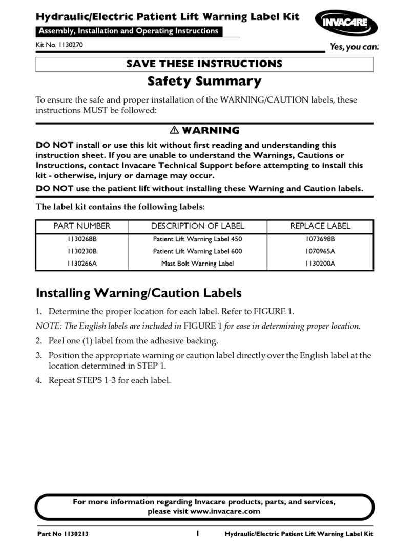 Invacare 1130213 User manual