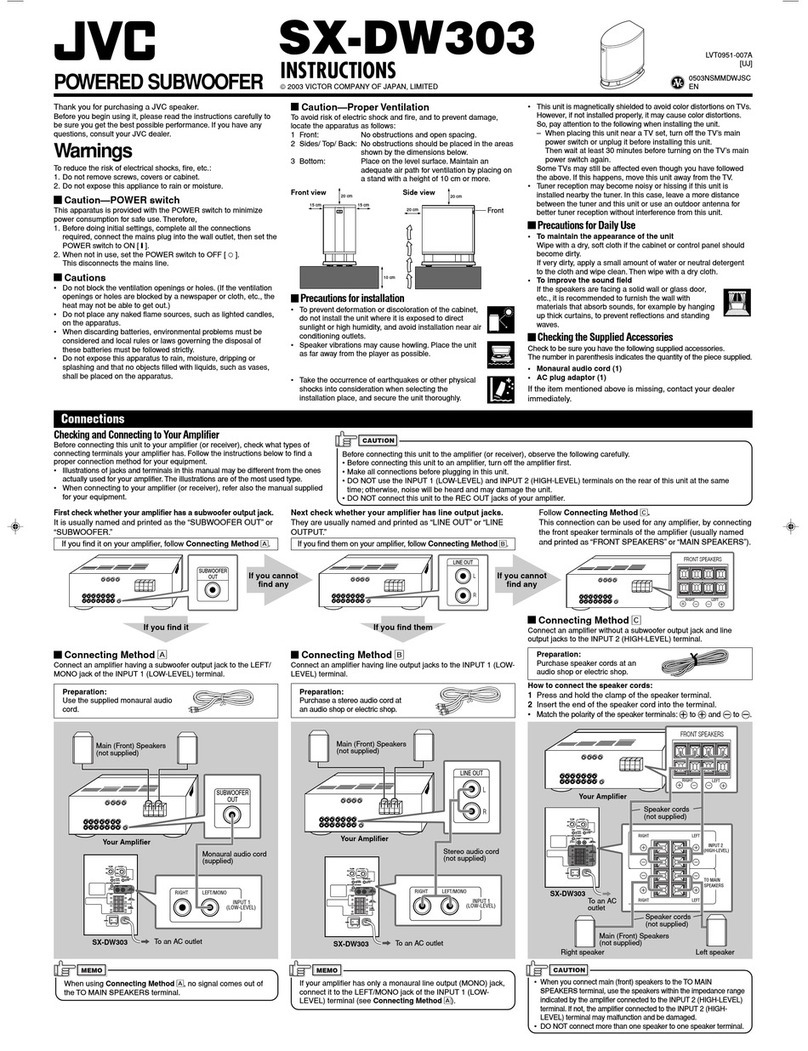 JVC SX-DW303 instructions