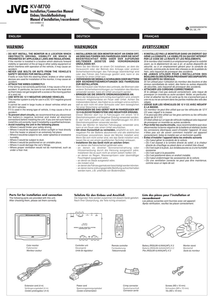JVC KV-M700 - 6.4 TFT MONITOR Guide JVC KV-M700 - 6.4 TFT MONITOR Guide