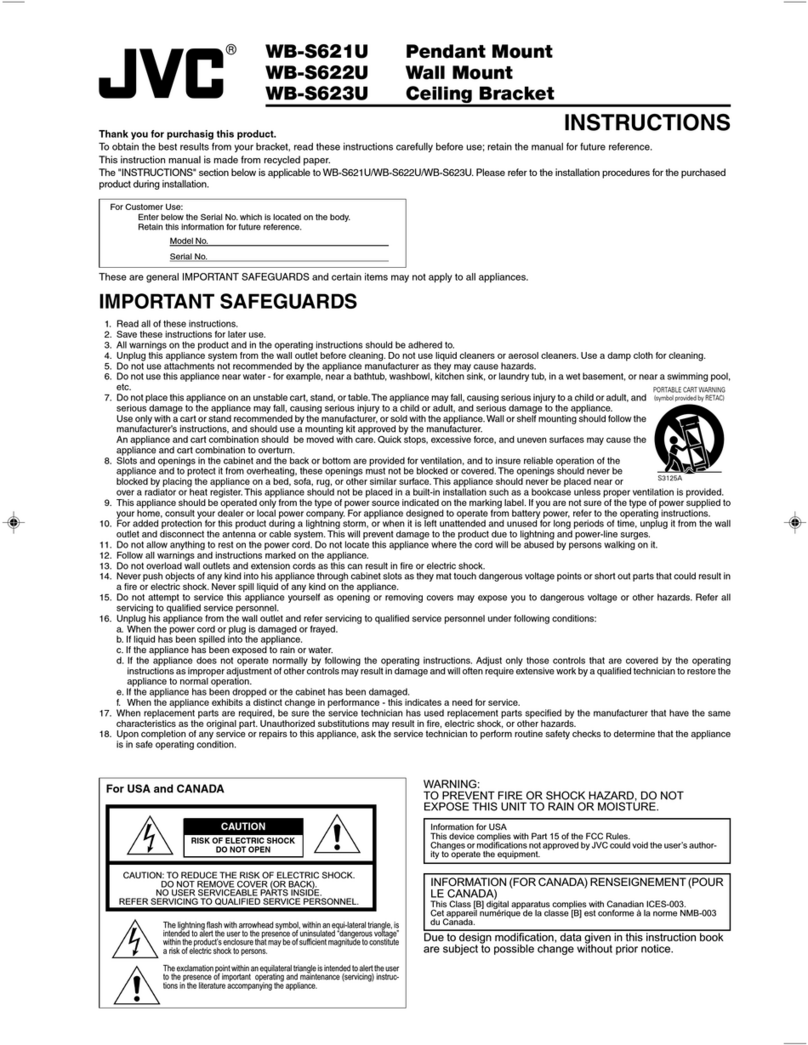 JVC Ceiling Bracket WB-S623U User manual
