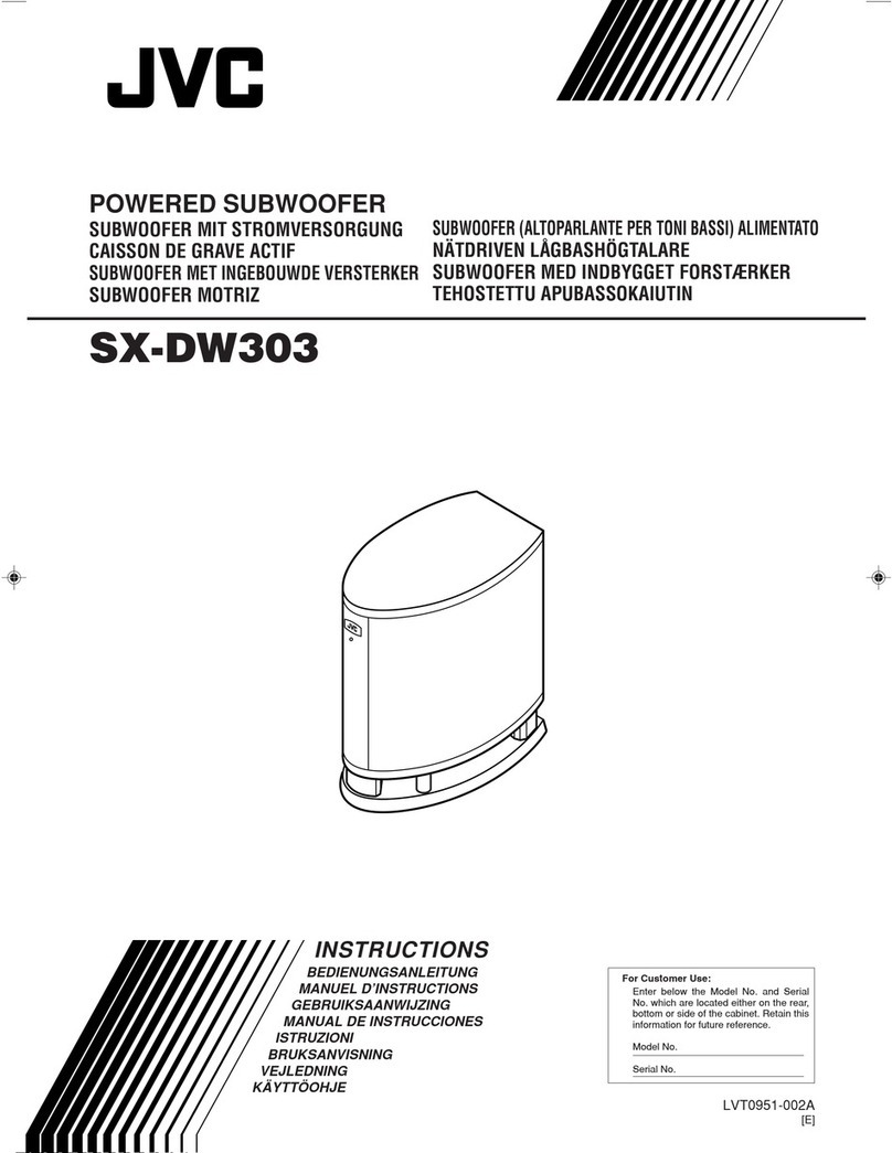 JVC Powered Subwoofer SW-DW303 User manual