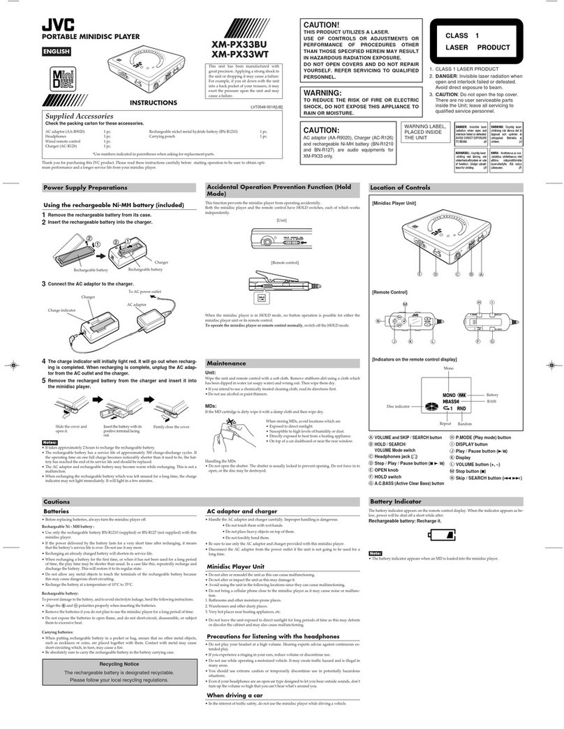 JVC XM-PX33BU User manual
