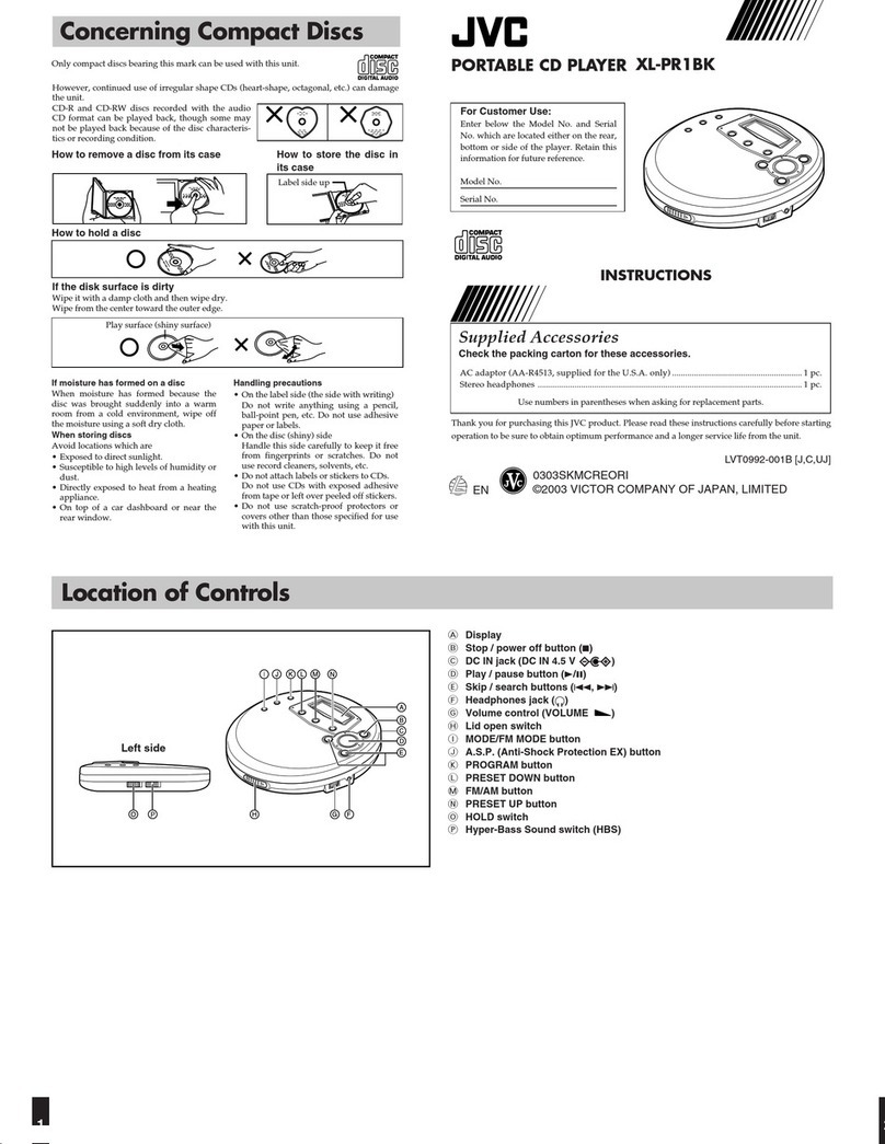 JVC XL-PR1BK User manual