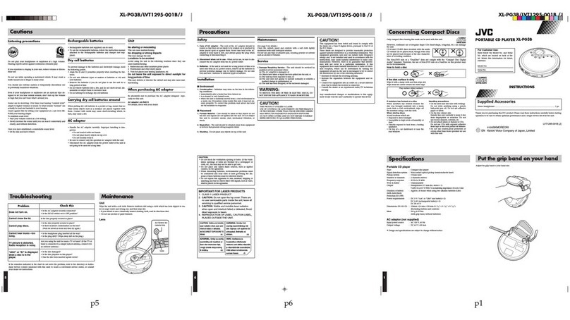 JVC XL-PG3B - XL PG3 CD Player User manual JVC XL-PG3B - XL PG3 CD Player User manual