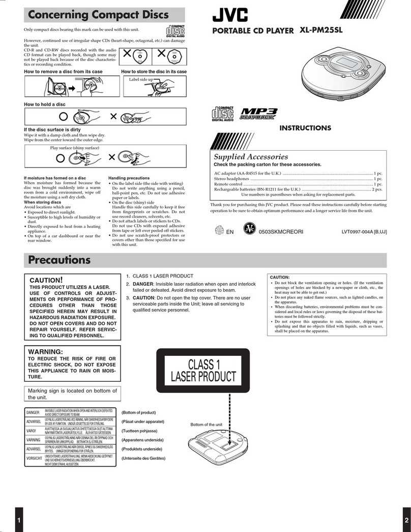 JVC XL-PM25SL User manual
