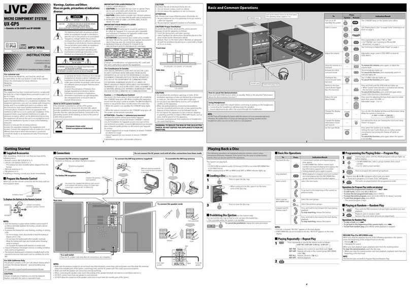 JVC UX-GP5 User manual