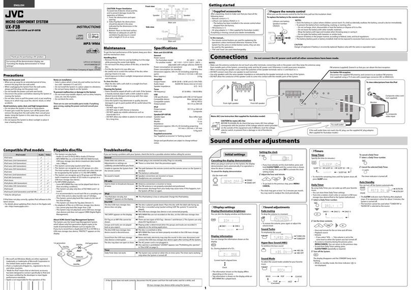 JVC CA-UXF3B User manual