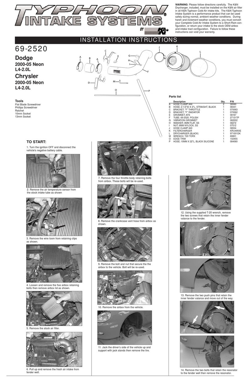 K&N Engineering Typhoon 69-2520 installation instructions