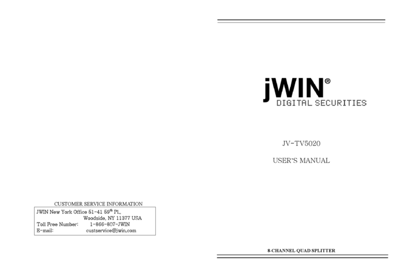 jWIN 8-Channel Quad Splitter JV-TV5020 user manual