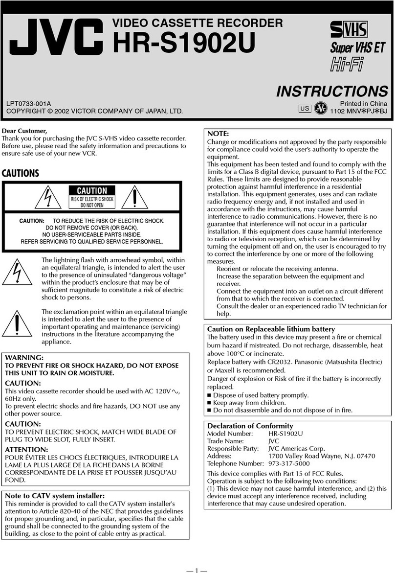 JVC HR-S1902U User manual JVC HR-S1902U User manual