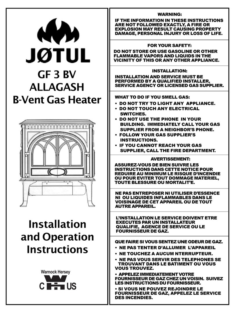 Jøtul GF 3 BV ALLAGASH Installation and operation instructions Jøtul GF 3 BV ALLAGASH Installation and operation instructions