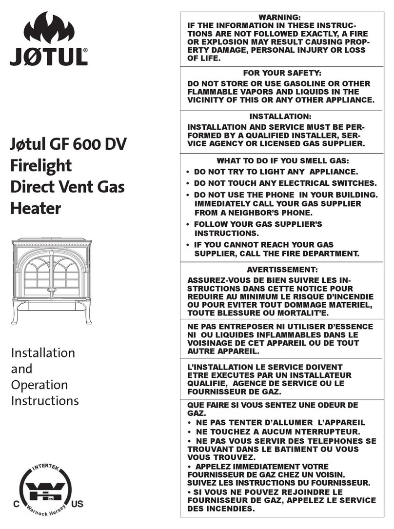 Jøtul GF 600 DV Firelight Installation and operation instructions