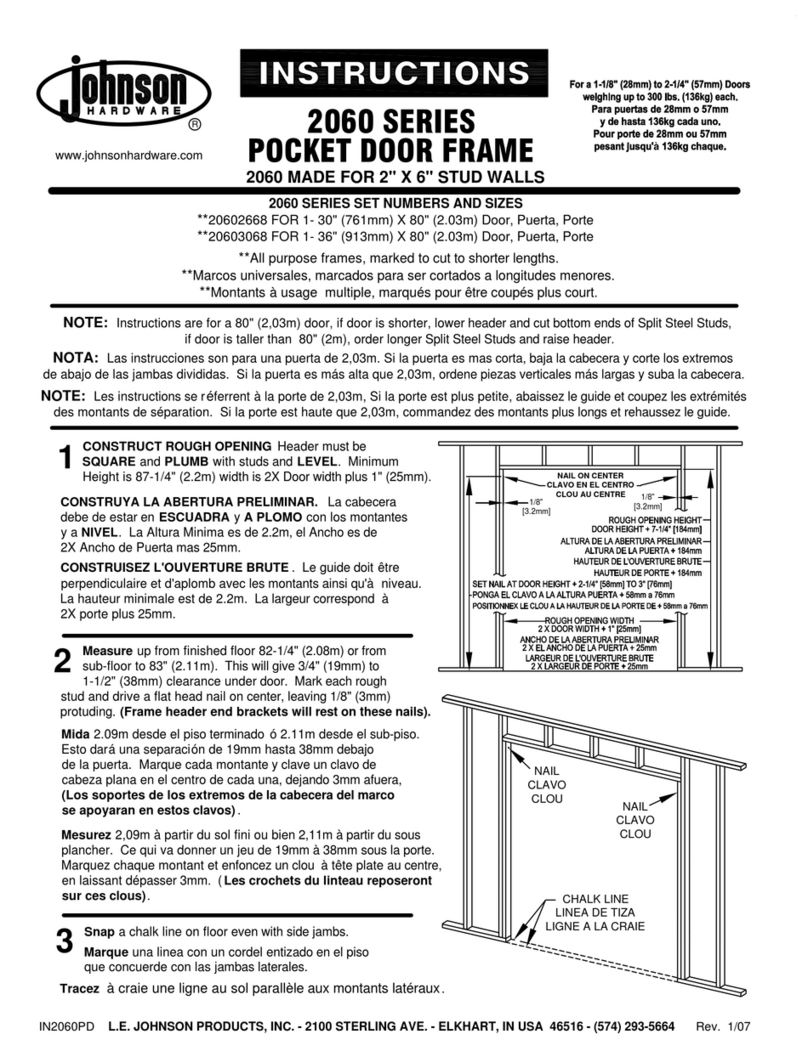 Johnson Hardware 2060 SERIES instruction manual Johnson Hardware 2060 SERIES instruction manual