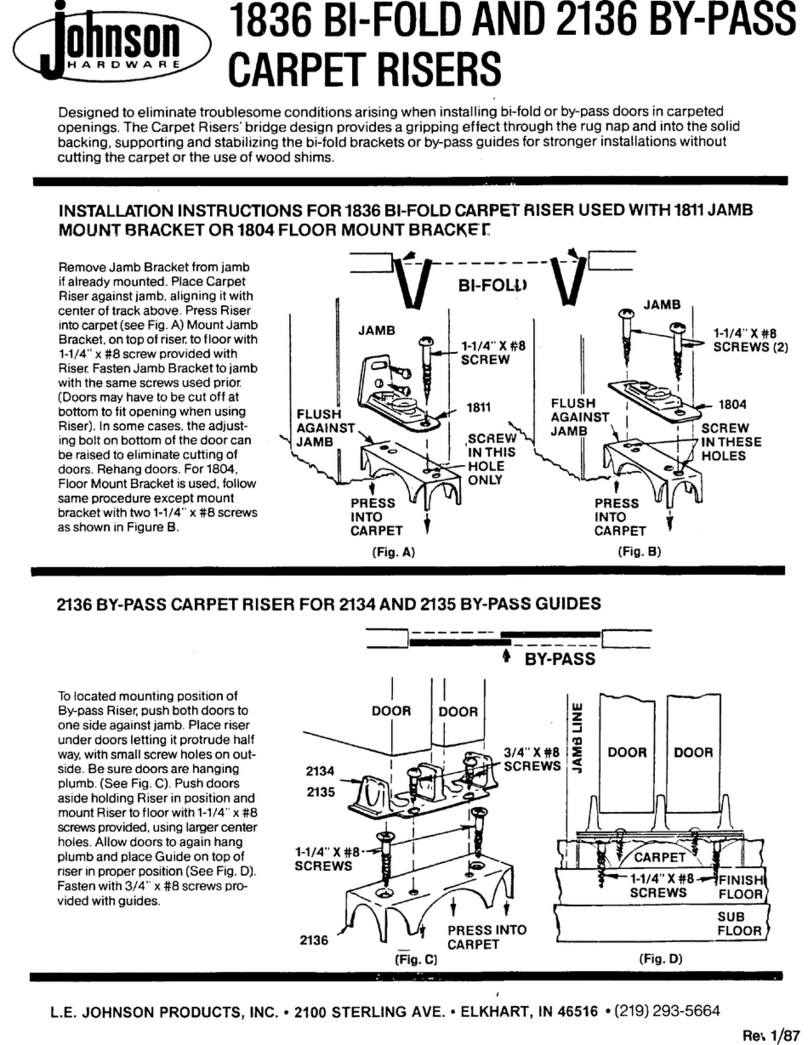 Johnson Hardware 1836 installation instructions Johnson Hardware 1836 installation instructions