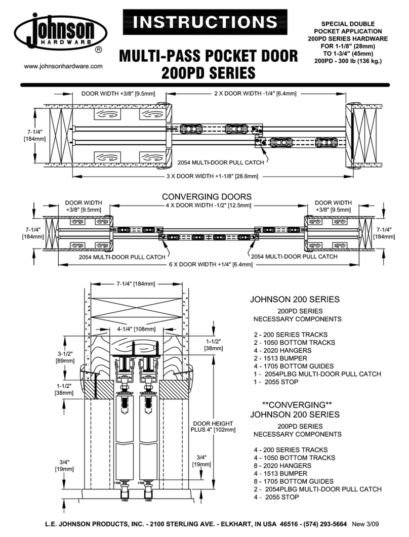 Johnson Hardware 200PD SERIES installation instructions Johnson Hardware 200PD SERIES installation instructions