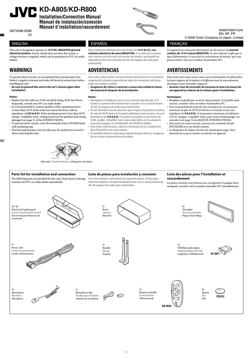 JVC KD-A805 Installation & connection manual