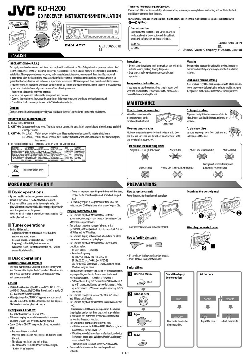 JVC KD-R200 Parts list manual