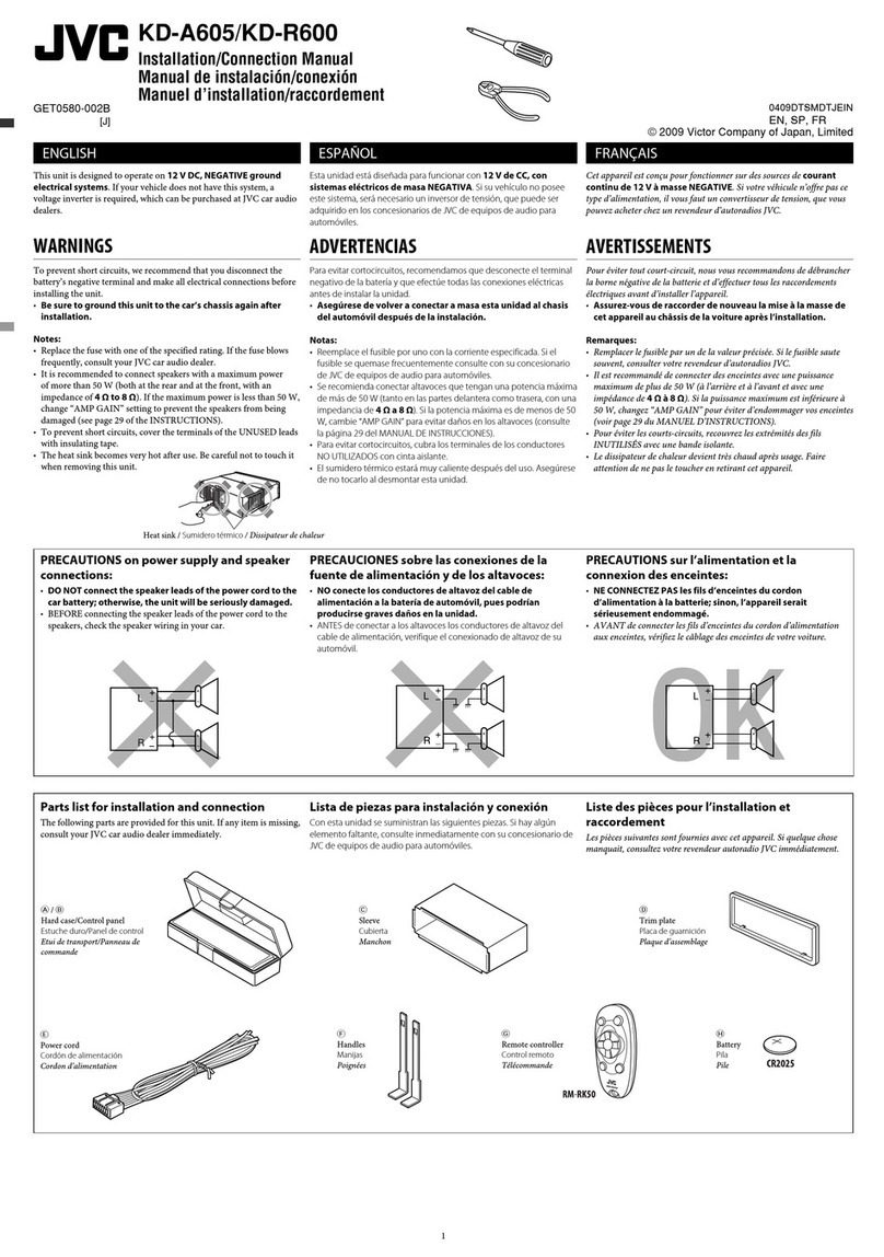 JVC KDA605 - KD Radio / CD Guide