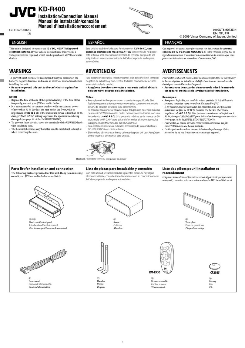 JVC In-Dash DVD Player KD-R400 Guide