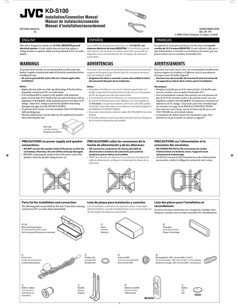 JVC KD-S100 - CD Receiver Guide JVC KD-S100 - CD Receiver Guide