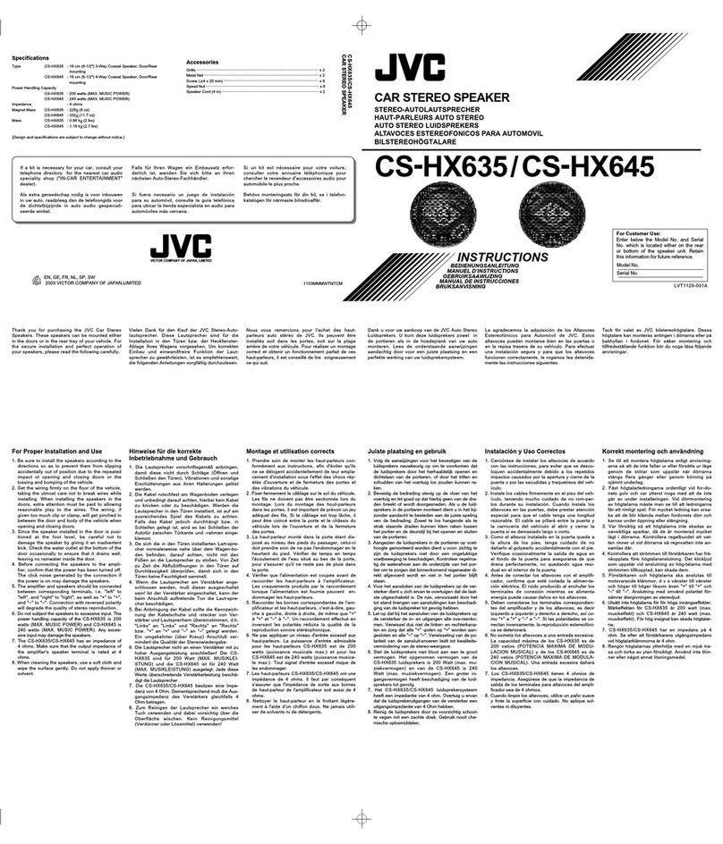 JVC CS-HX645 User manual