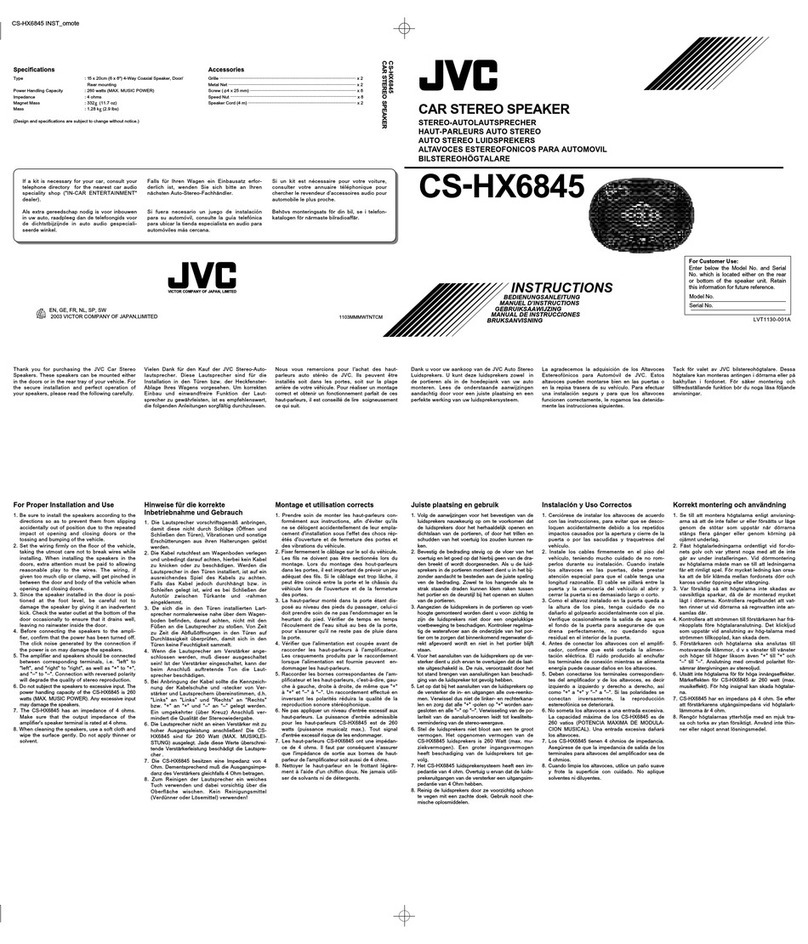 JVC CS-HX6845 User manual