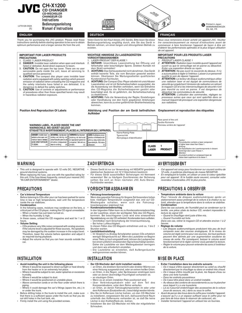JVC CH-X1200 User manual