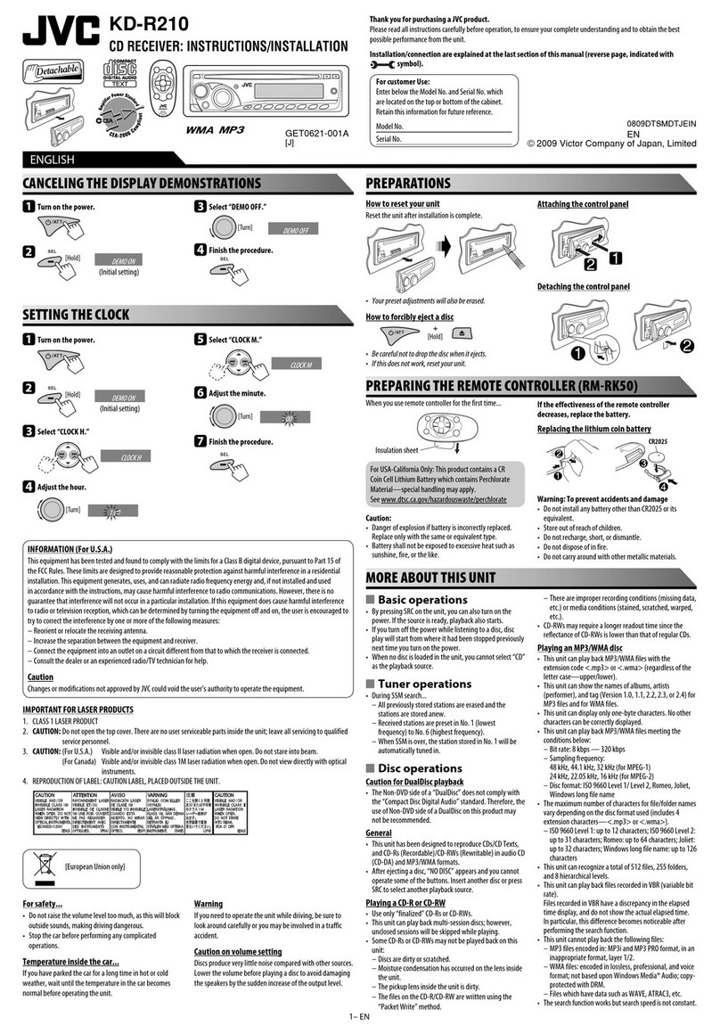 JVC KD-R210 Guide