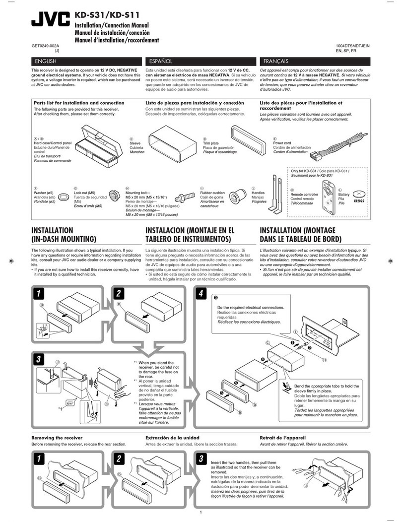 JVC KD-S11 Installation & connection manual