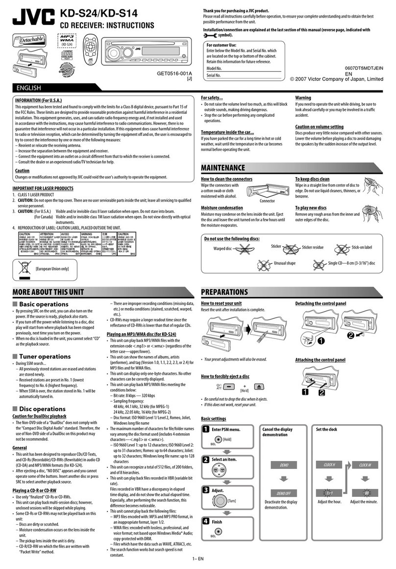 JVC KD-S14 User manual