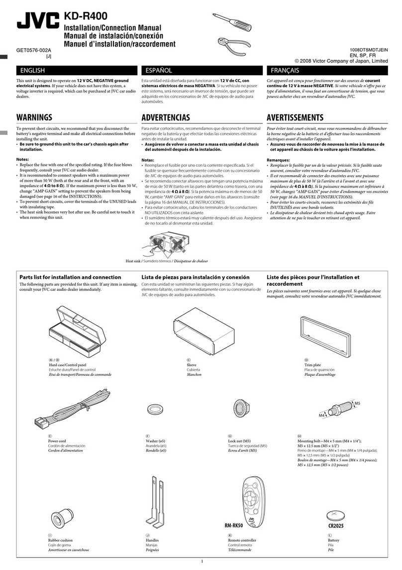 JVC In-Dash DVD Player KD-R400 Guide