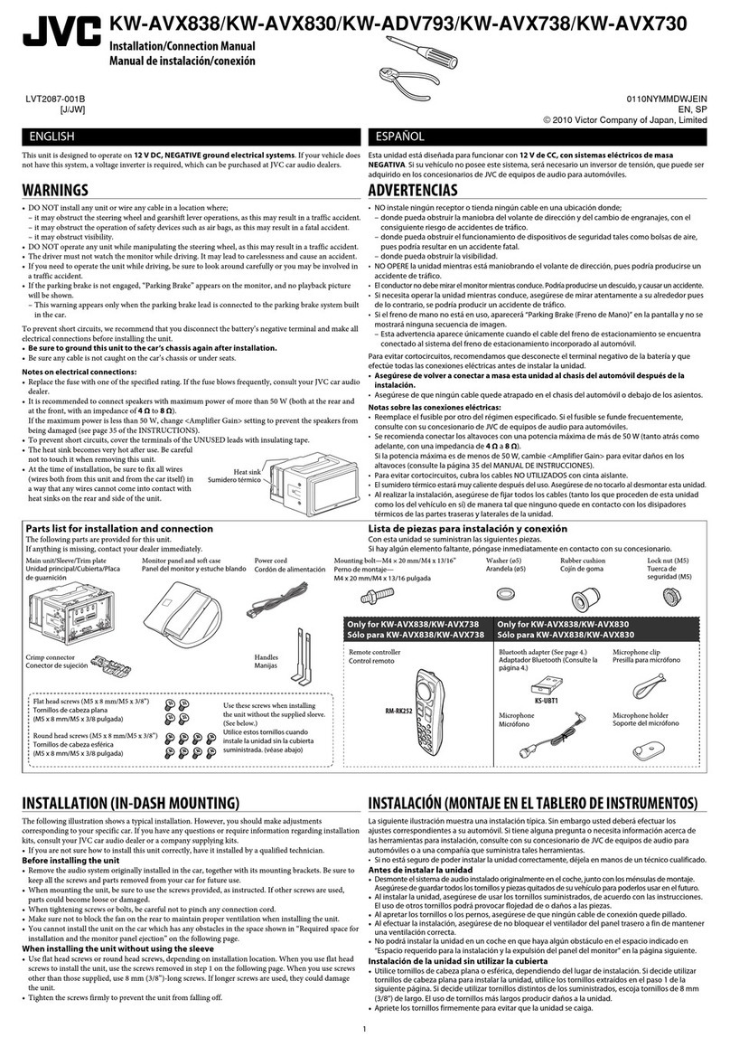JVC KW-AVX838 Guide